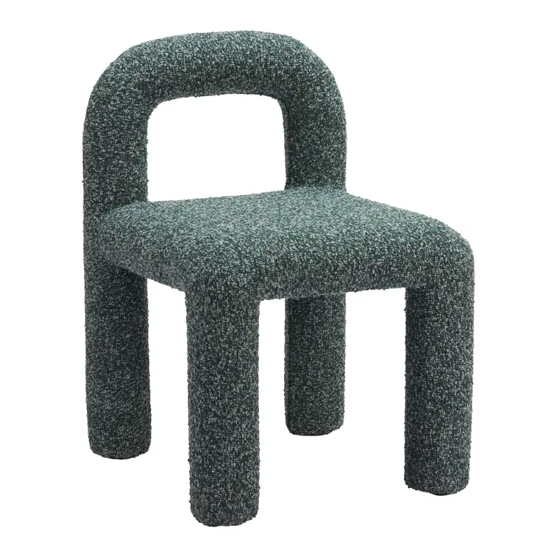 Aurora Snowy Green Shearling Dining Chair