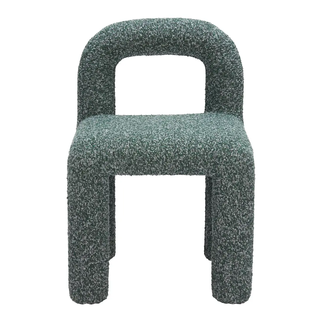 Aurora Snowy Green Shearling Dining Chair