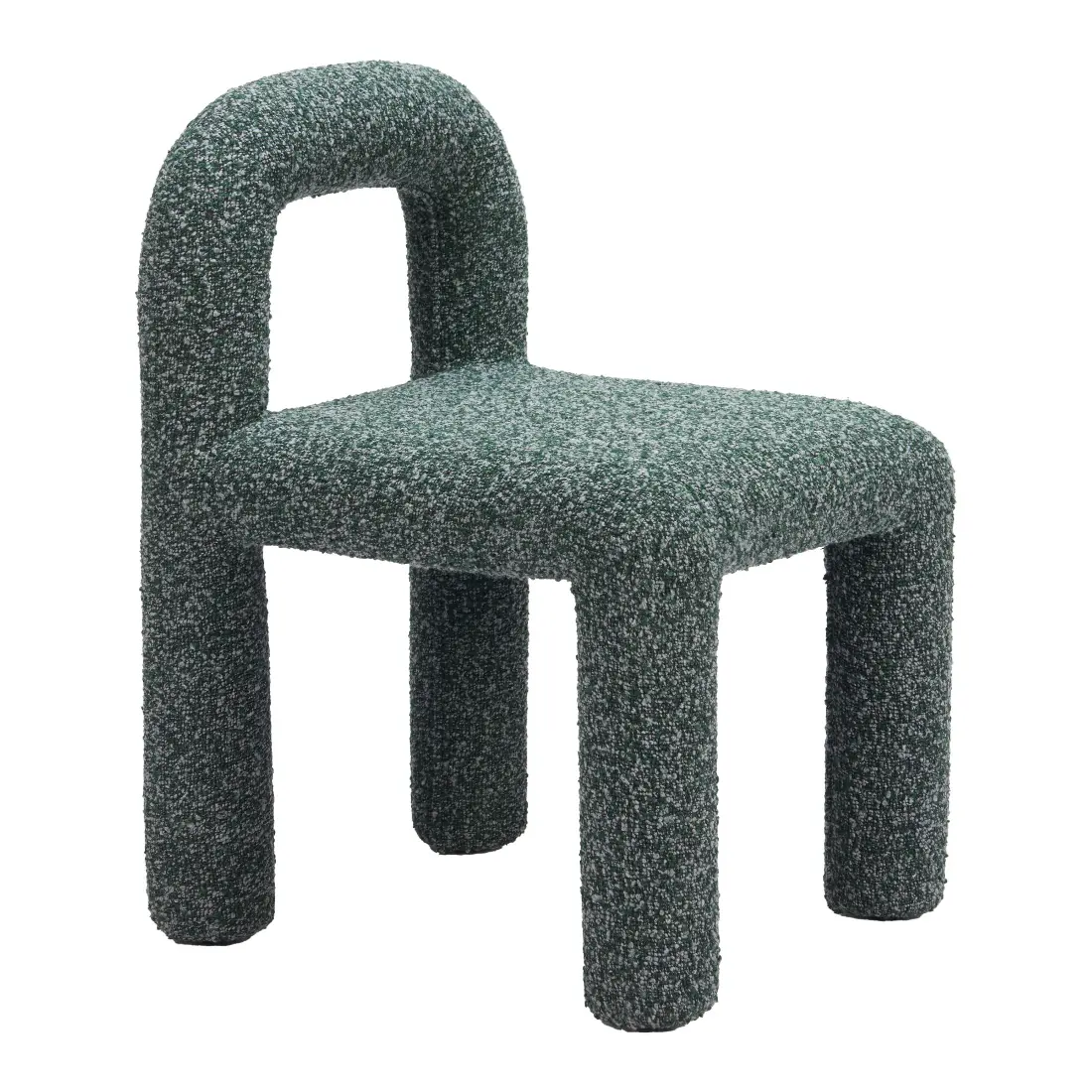 Aurora Snowy Green Shearling Dining Chair