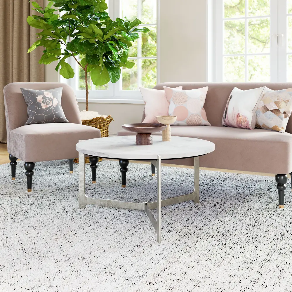 Bardon White and Silver Coffee Table-2