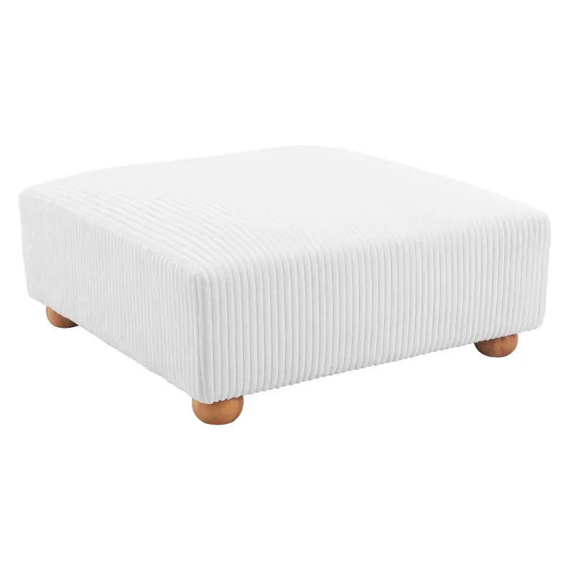 Tanner White Corduroy Ottoman