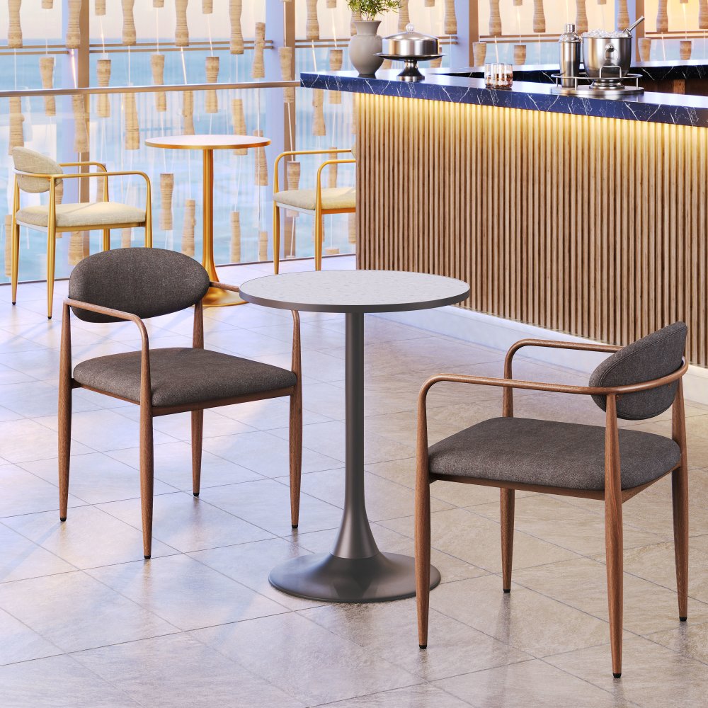 Brent Gray and Bronze Bistro Table