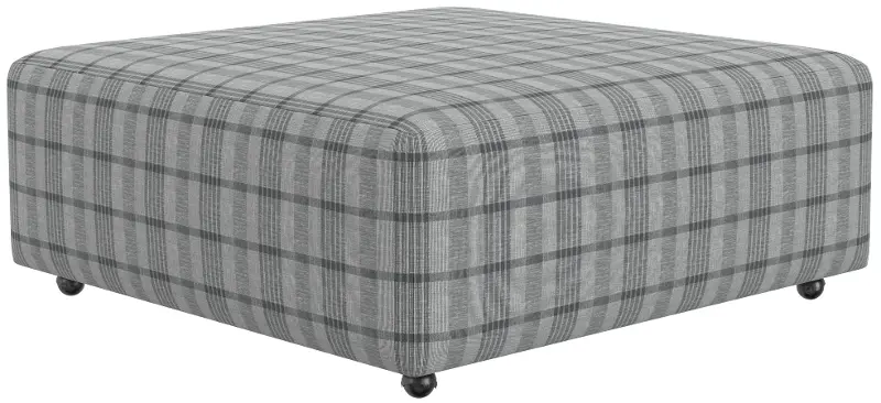 Chappy Smoke Gray Plaid Cocktail Ottoman