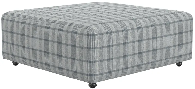 Chappy Chambray Plaid Cocktail Ottoman