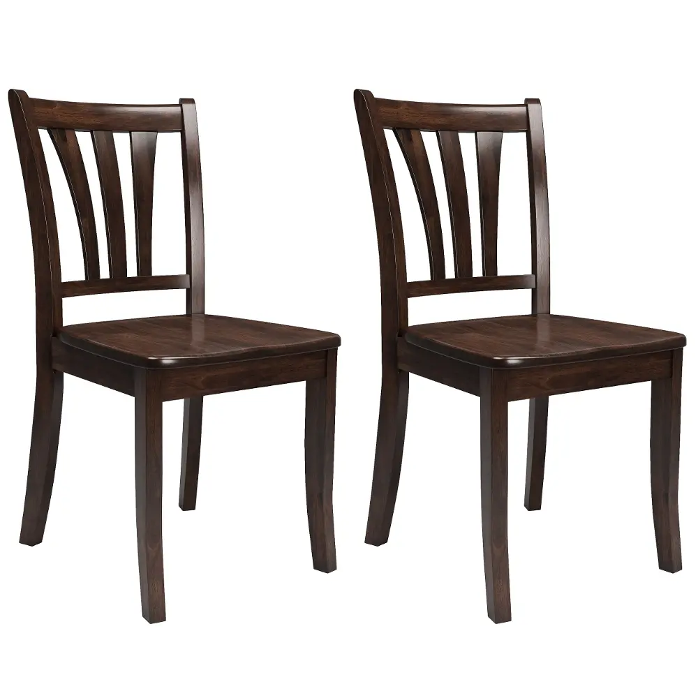 Dillon Dark Brown Wood Dining Chairs, Set of 2-1