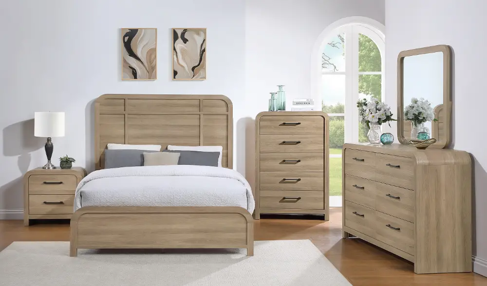 Waterfall Natural Honey 3 Piece Queen Bedroom Set-1