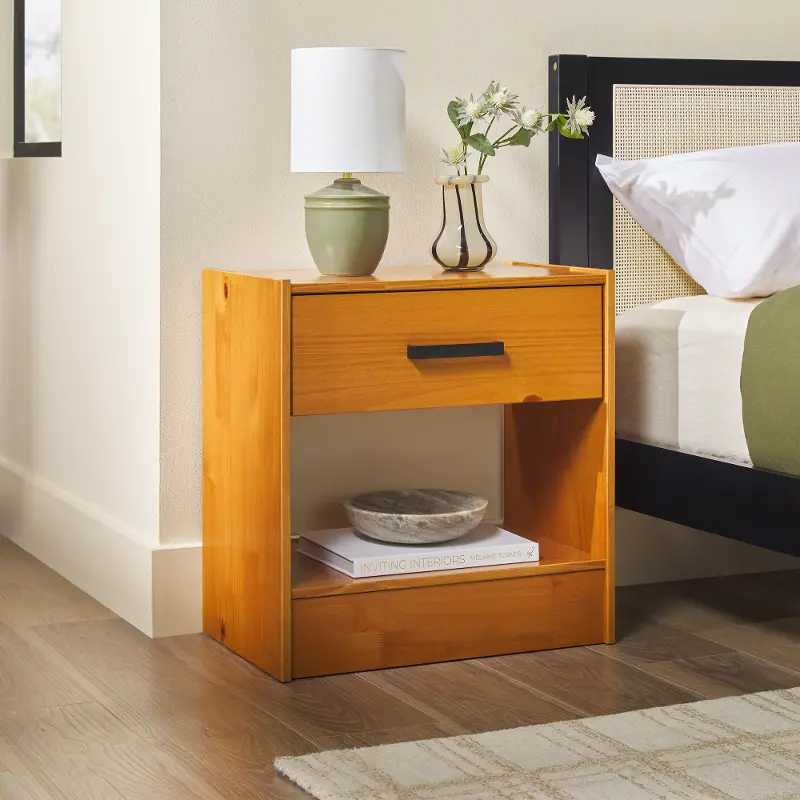 Declan Caramel 1 Drawer Nightstand