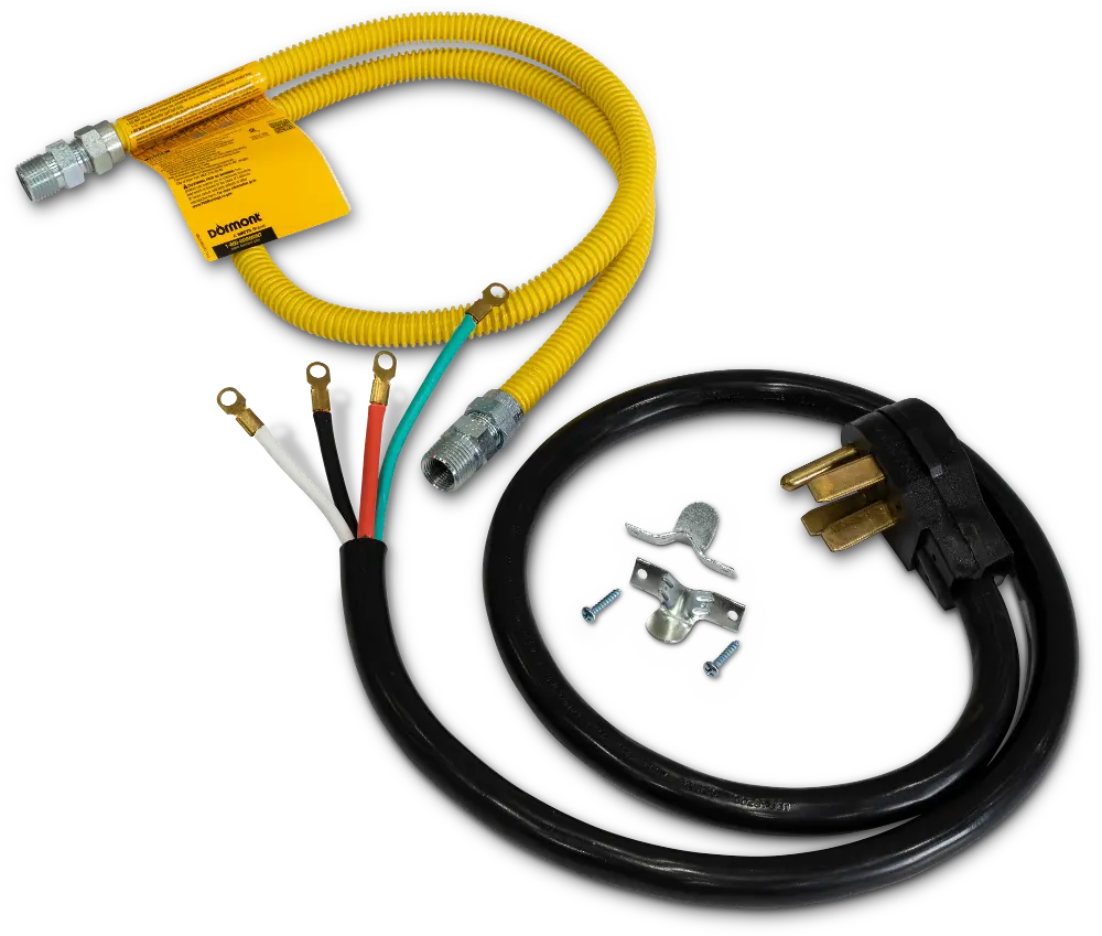Dual Fuel Range Kit with Gas Line and 4 Prong Power Cord-1