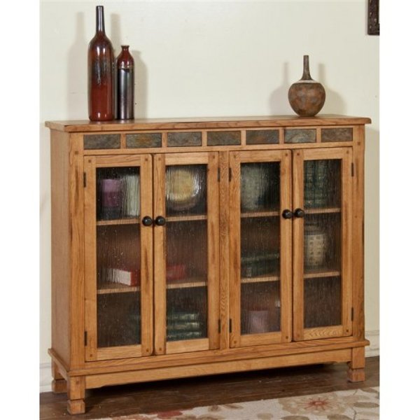 Rustic Oak Bookcase With Slate Inlays Sedona Rc Willey