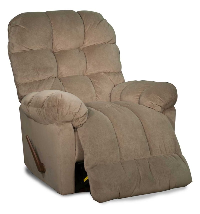 Taupe Velvet Manual Rocker Recliner - Brosmer Collection