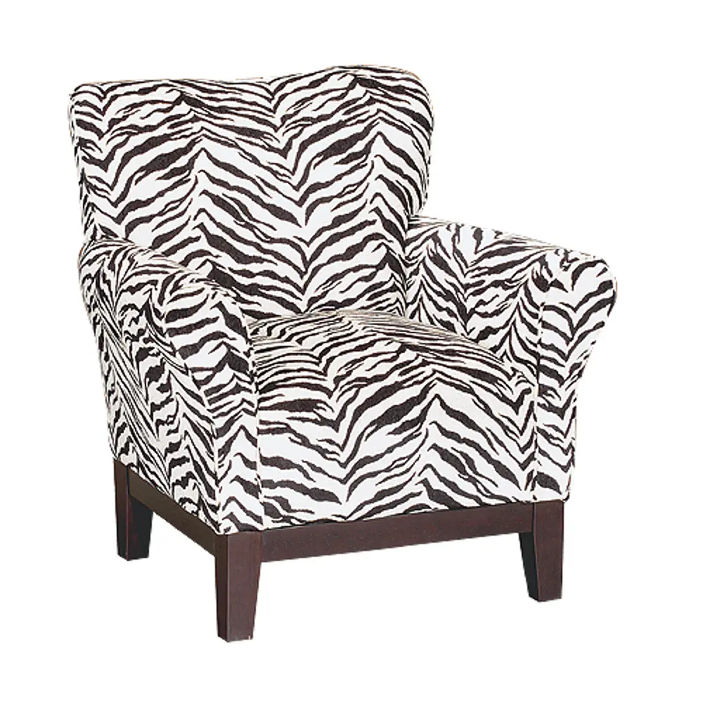 37 Inch Zebra Upholstered Club Chair-1