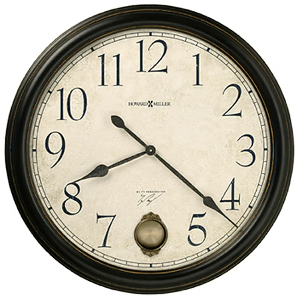 Glenwood Falls Black Satin Wall Clock-1