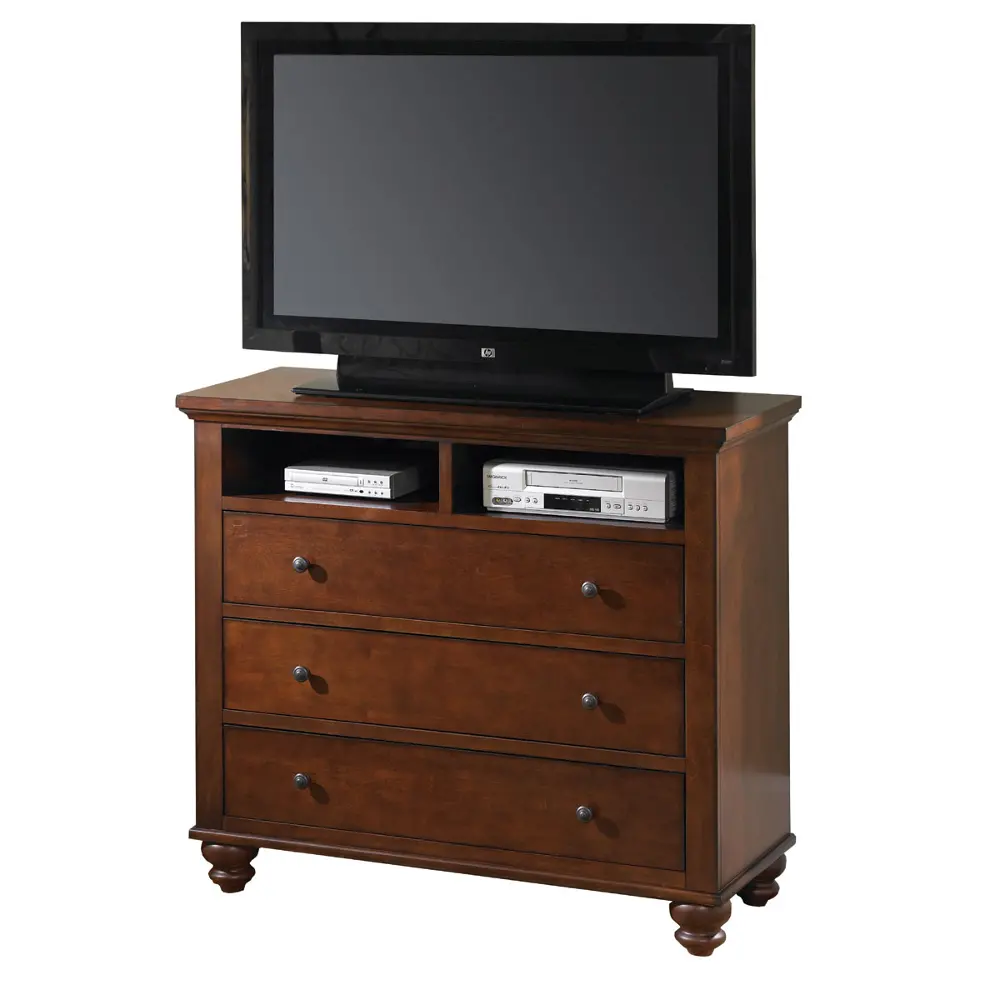Cambridge Brown Cherry Entertainment Chest of Drawers-1