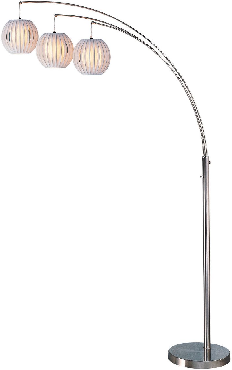 Brushed Steel 3 Arm Arc Floor Lamp Rc, 3 Arm Floor Lamp