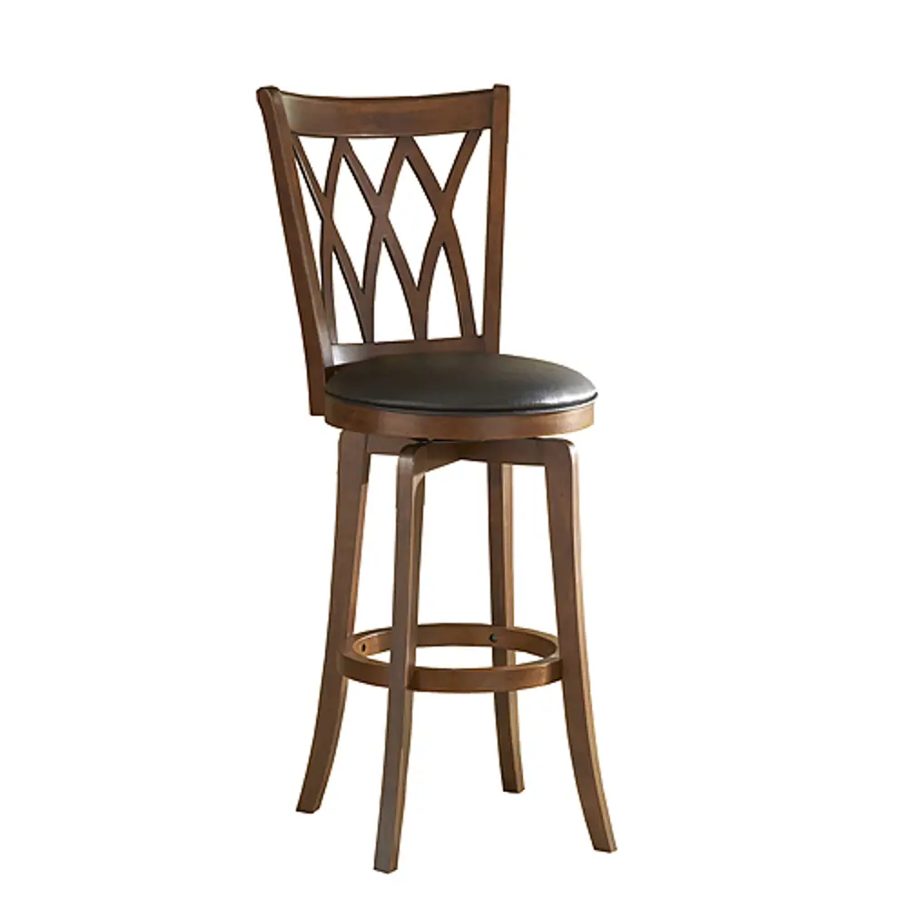 Transitional Brown and Black Swivel Counter Height  Stool - Mansfield-1