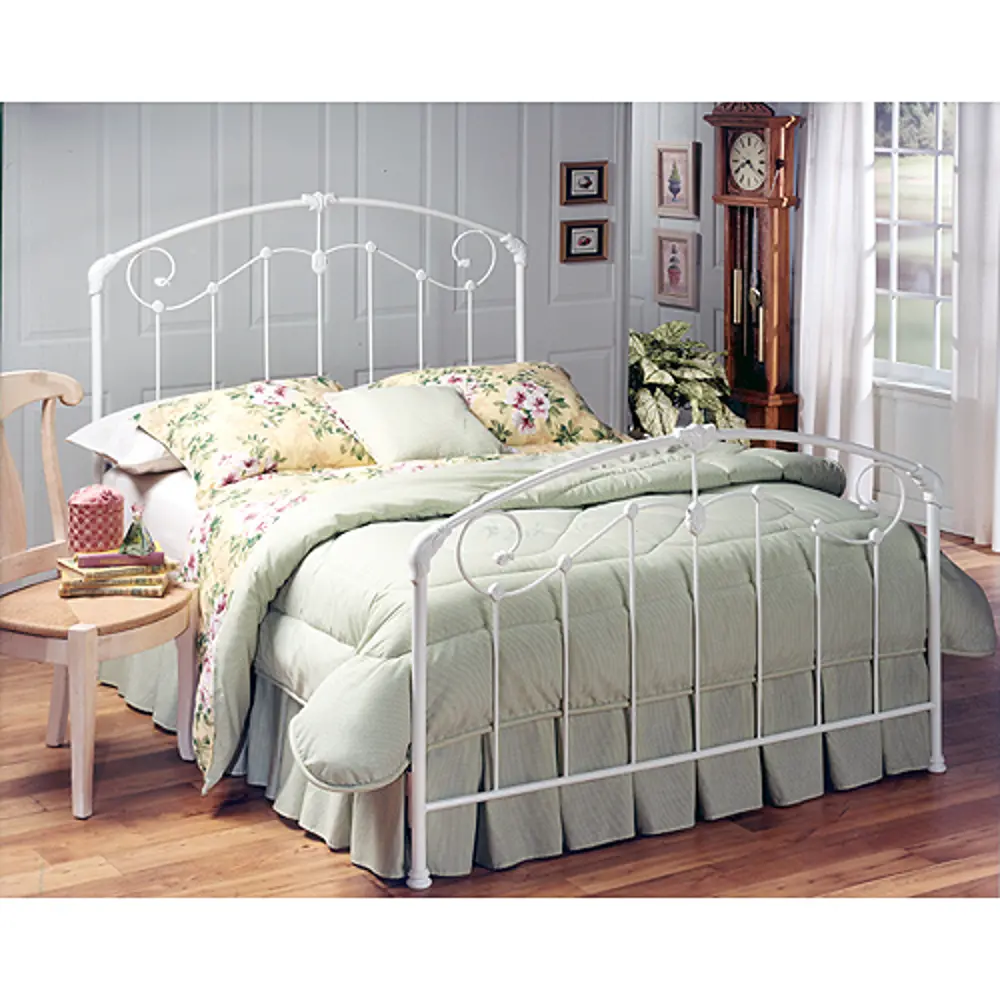 Cottage Style White Full Metal Bed - Maddie-1
