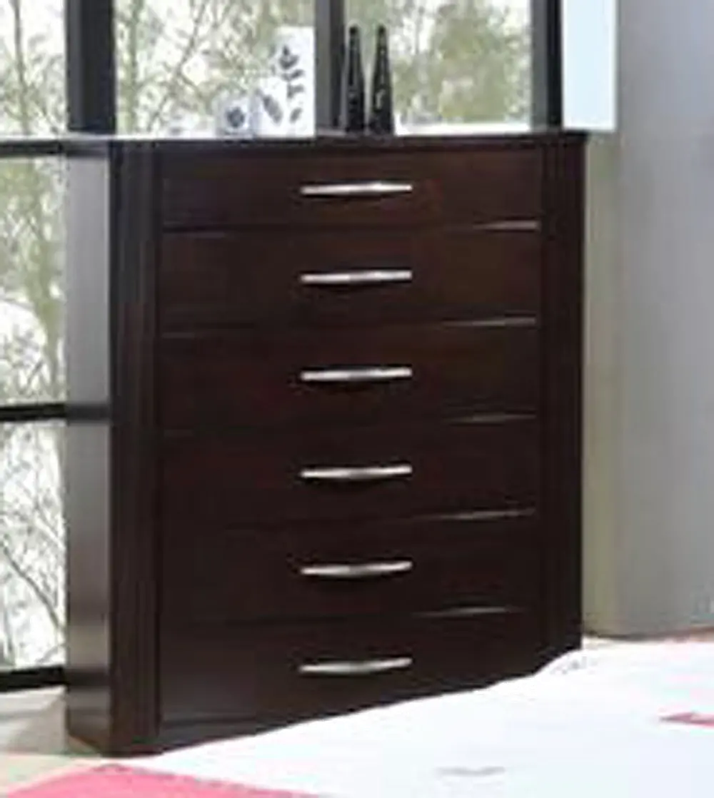 Contemporary Merlot Chest of Drawers - Millan-1