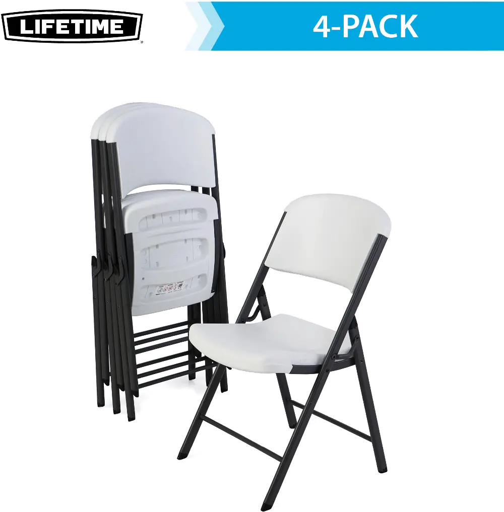 42804 Lifetime White Folding Chairs - 4 Pack-1