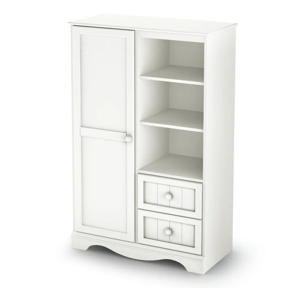 3580038 Savannah White Armoire with Drawers-1