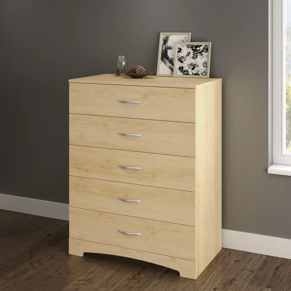 3113035 Natural Maple 5-Drawer Chest - Step One-1