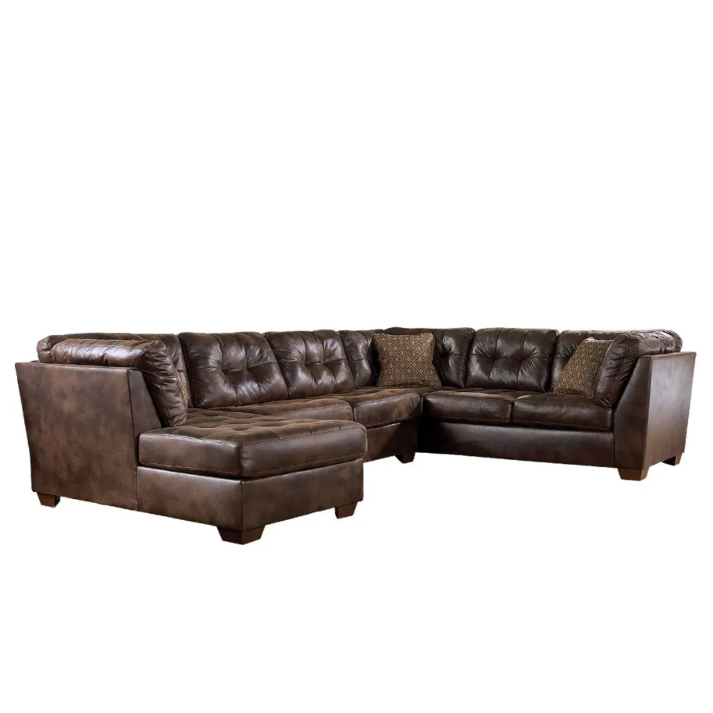 Brown Upholstered 3 Piece Sectional-1