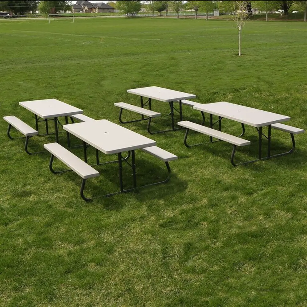 42119 Lifetime Products Putty 4-Pack 6 ft. Folding Picnic Tables-1
