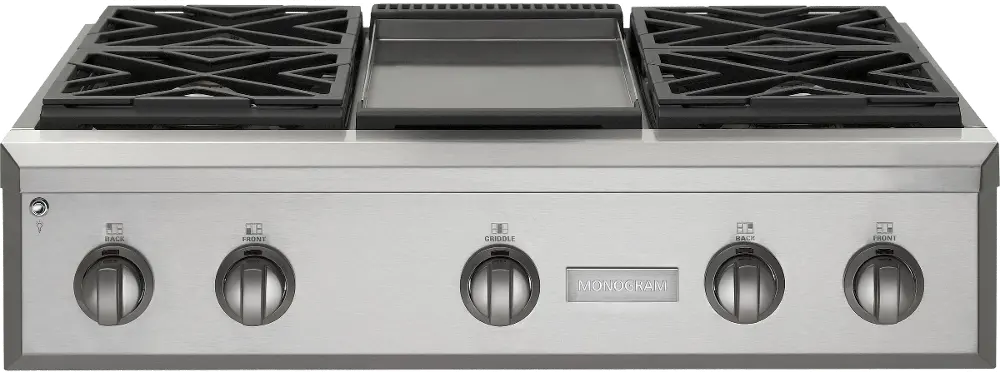 ZGU364NDPSS Monogram 36 Inch Professional Gas Rangetop with 4 Burners and Griddle (Natural Gas)-1