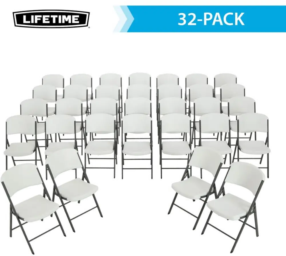 82803 Lifetime Almond Folding Chairs - 32 Pack-1