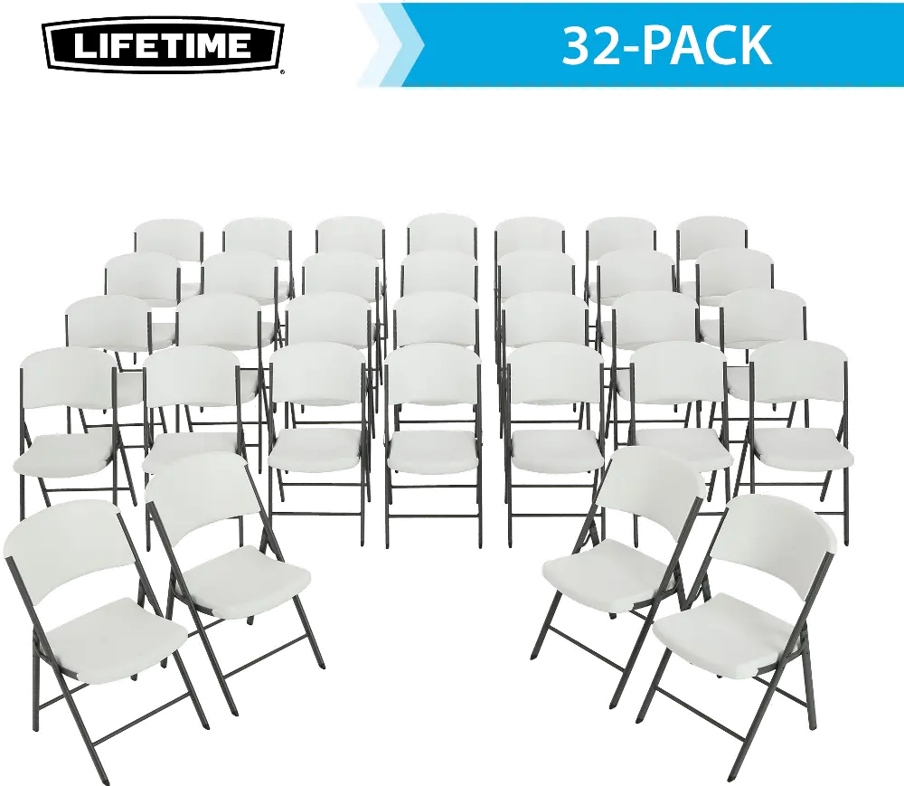 82802 Lifetime White Folding Chairs - 32 Pack-1