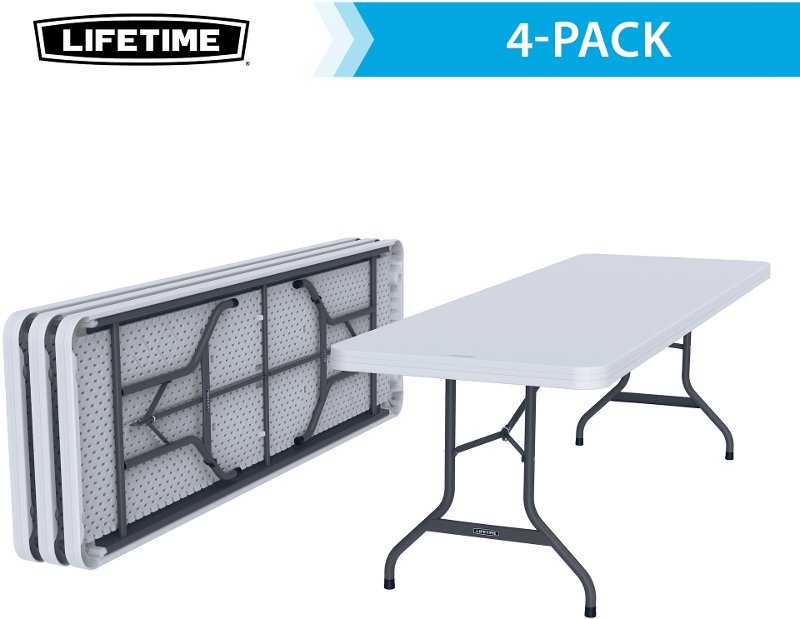 Lifetime 8 Foot Folding Banquet Tables 4 Pack White Rc Willey Lifetime 8 Foot Folding Banquet Tables