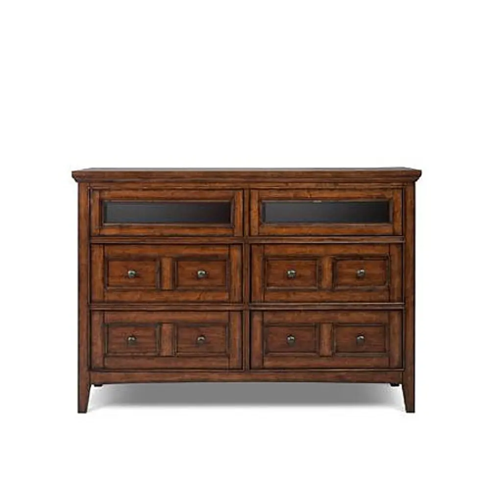 Harrison Cherry Casual Traditional TV Chest of Drawers-1