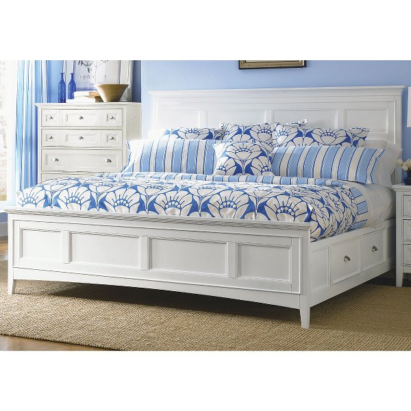 Storage Beds Bedroom Furniture Rc Willey Classic White Queen Storage Bed Kentwood