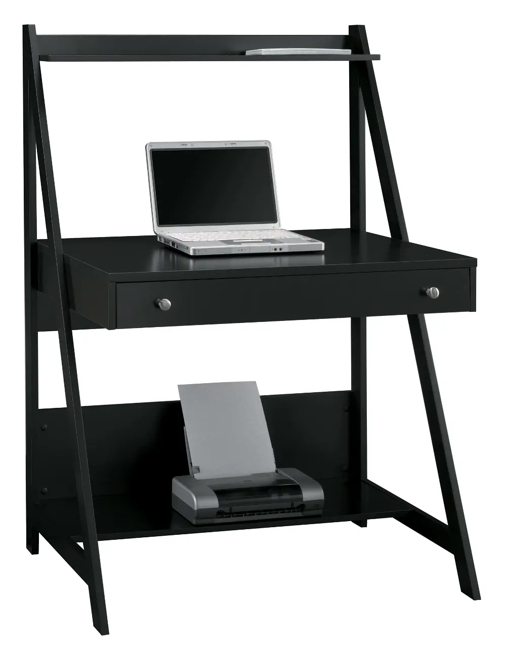 MY72701-03 Black Wood Ladder Desk - Alamosa-1