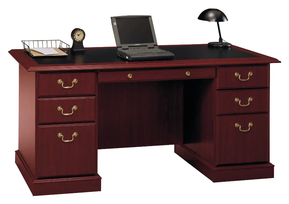 EX45666-03K Cherry Executive Desk - Saratoga -1