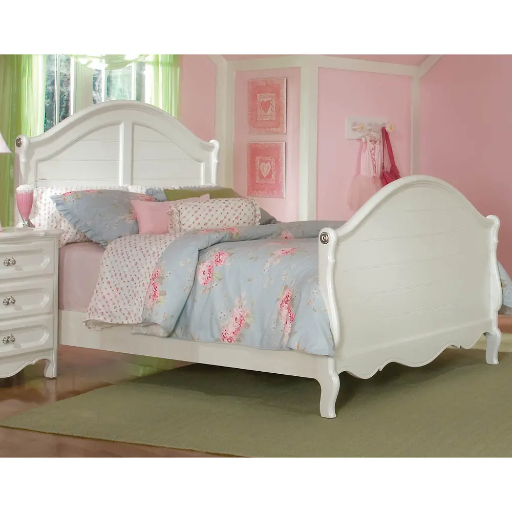 Adrian White Classic Twin Sleigh Bed-1
