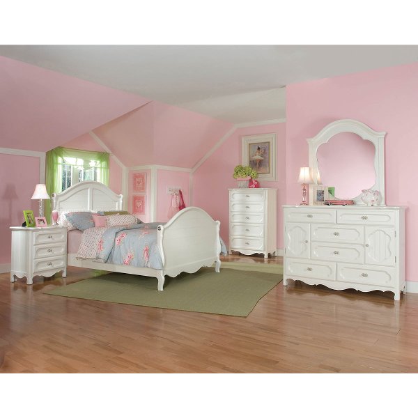 Twin Bedroom Sets Furniture Rc Willey Adrian White Clic 4 Piece Twin Bedroom Set