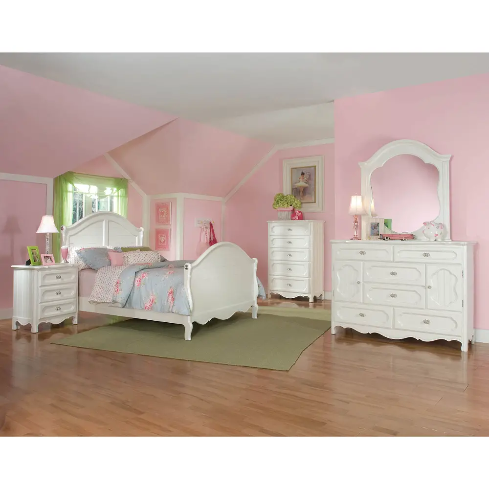 White Classic 3 Piece Full Bedroom Set - Adrian-1