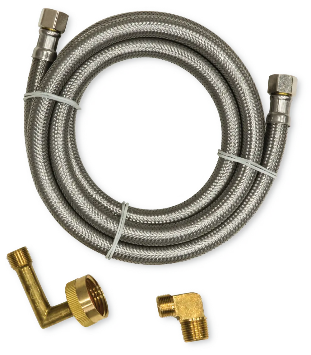 Dishwasher Install Kit with 6 foot braided line, 3/8  compression Elbow-1