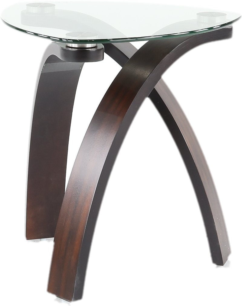 Modern Glass End Table Allure Rc Willey, Round Glass Coffee And End Table Set