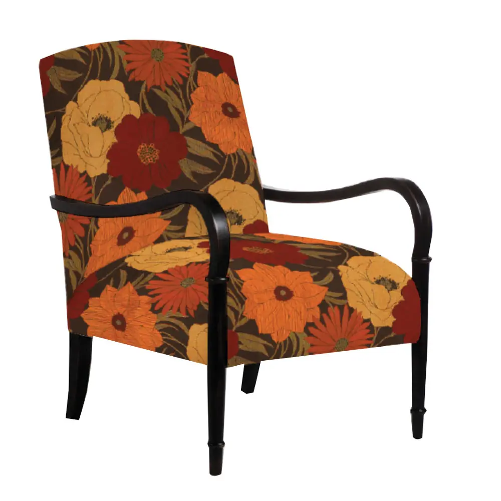 27 Inch Floral Upholstered Accent Chair-1
