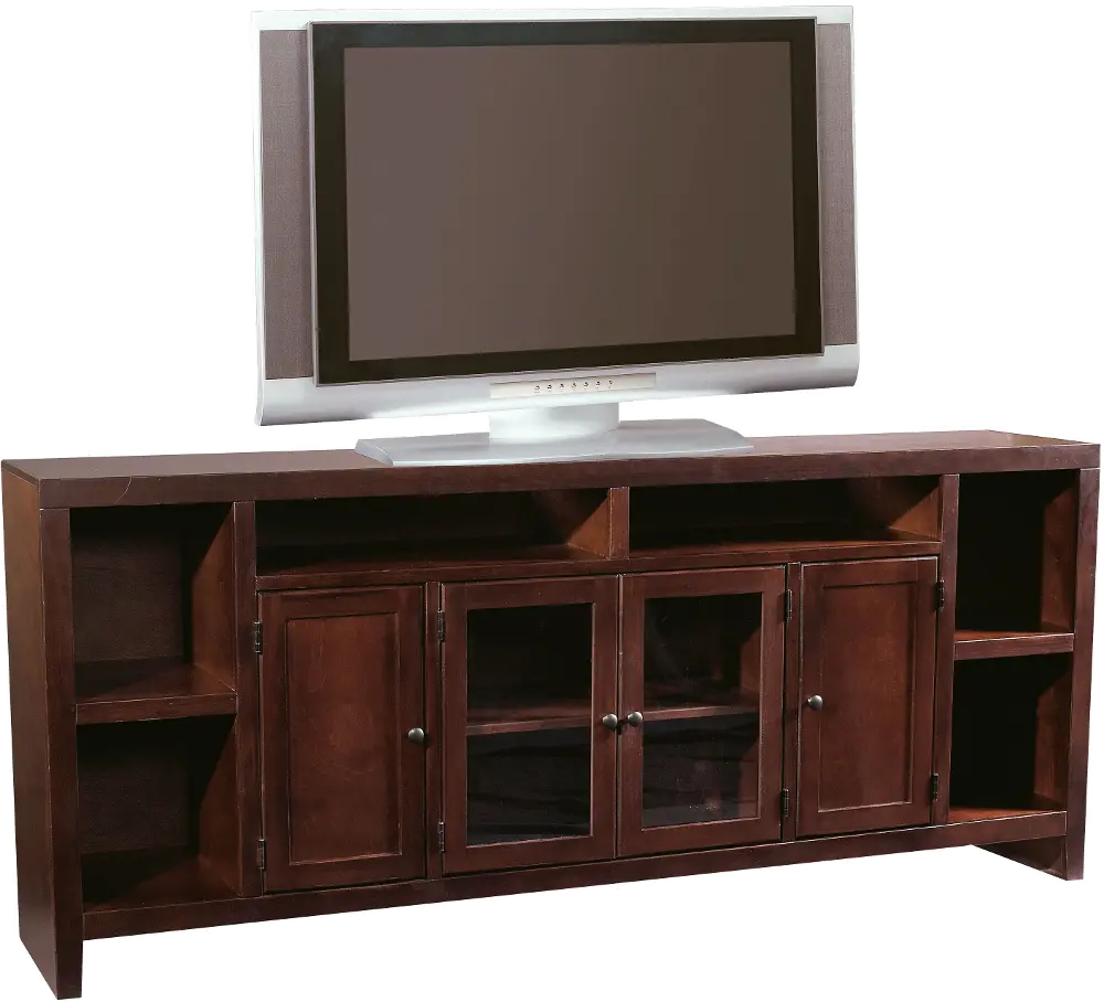84 Inch Cherry TV Stand - Lifestyle-1