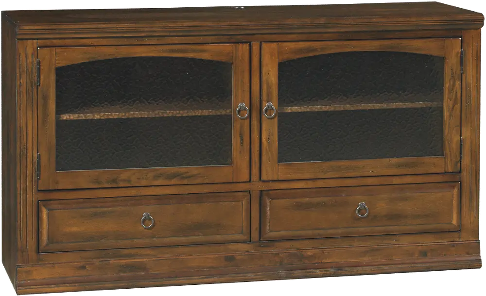 63 Inch Distressed Chocolate Brown TV Stand - Santa Fe-1