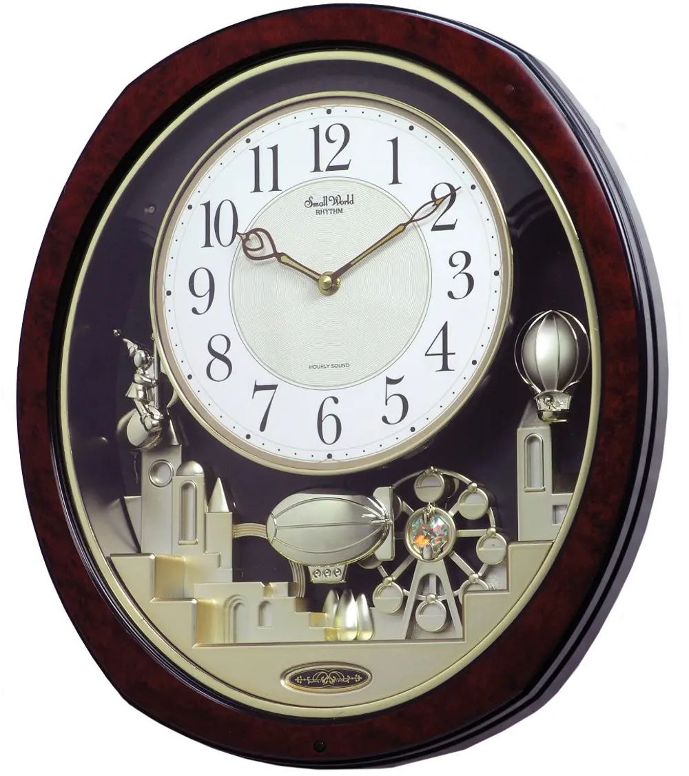 Burl Brown Joyful Land Musical Wall Clock-1