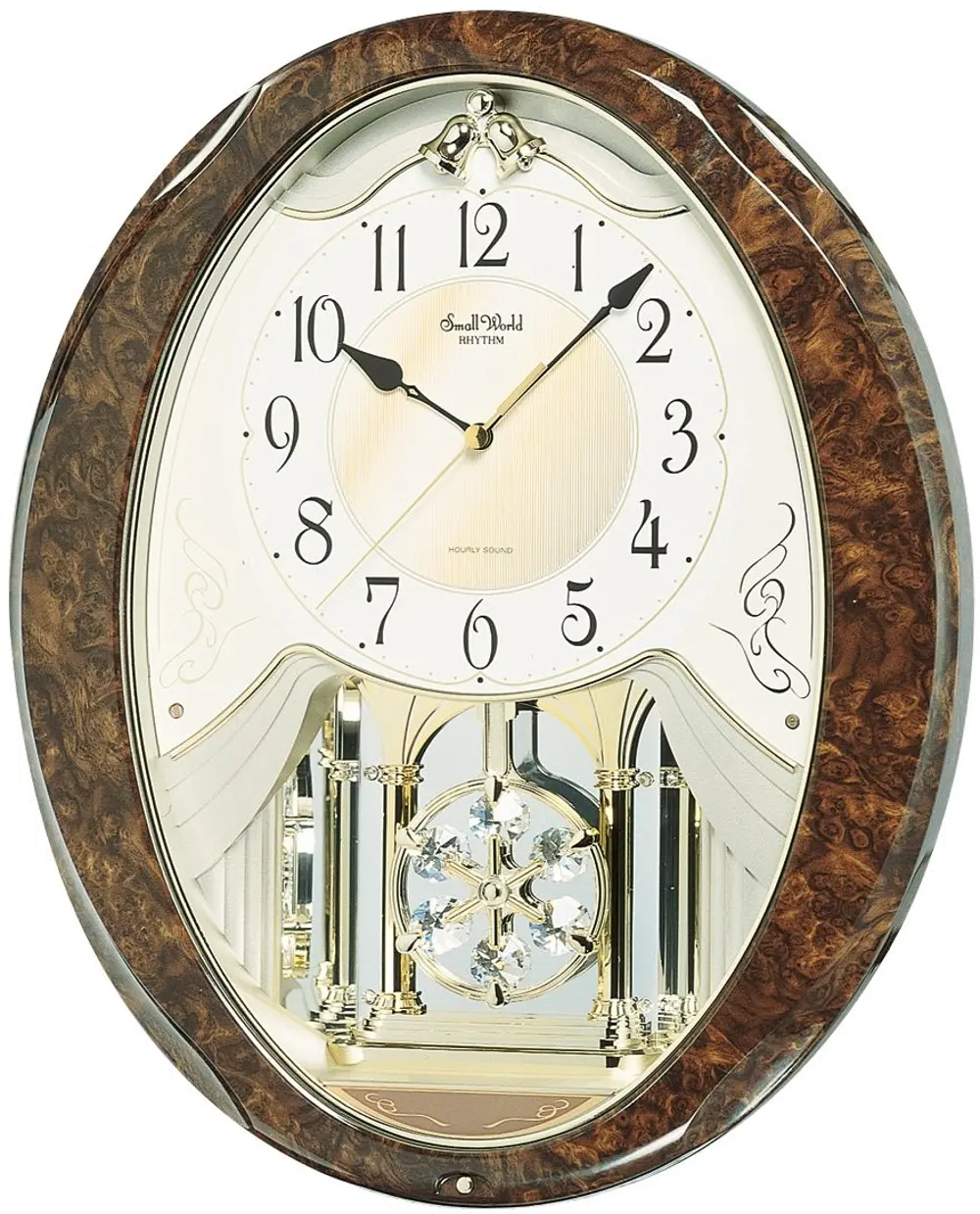 Brown and Gold Snowflake Legend Musical Wall Clock-1