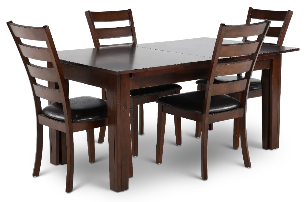 Kona Brown 5 Piece Dining Set with Ladderback Chairs-1
