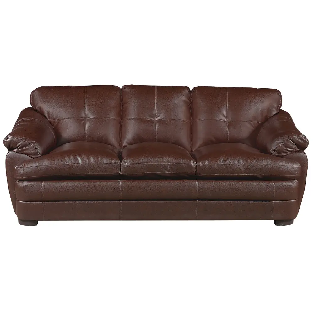 87 Inch Brown Upholstered Sofa-1