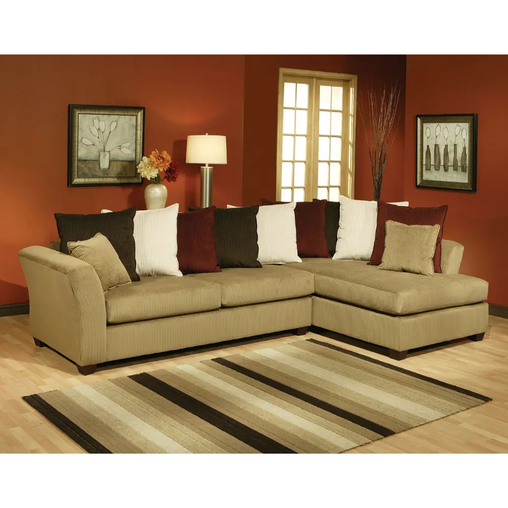 Coffee Upholstered 2 Piece Sectional-1
