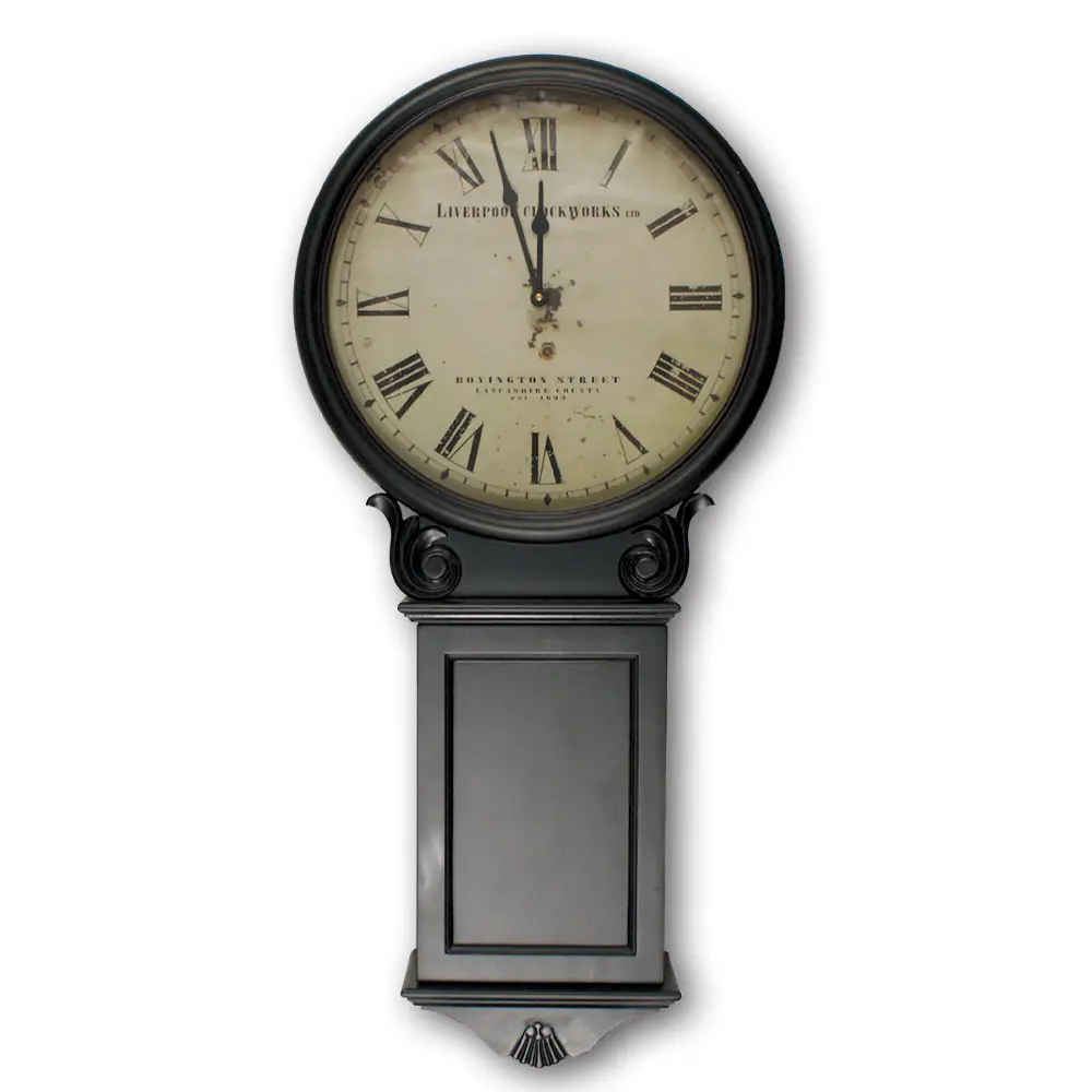 WM-12278 Antique Black Wall Clock-1