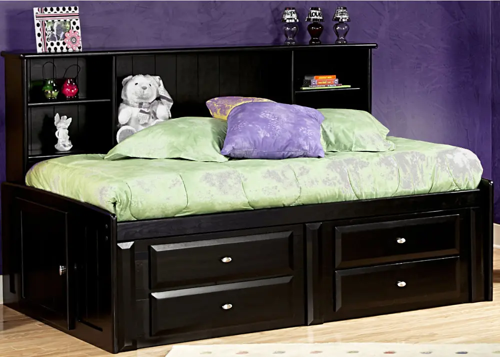 Laguna Contemporary Black Full RoomSaver Storage Bed-1