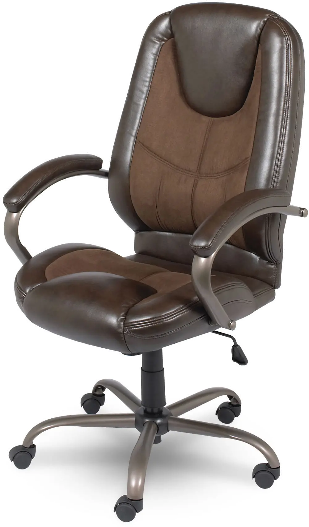 ZL3001-01MCU Leather Brown Office Chair - Bentwood-1